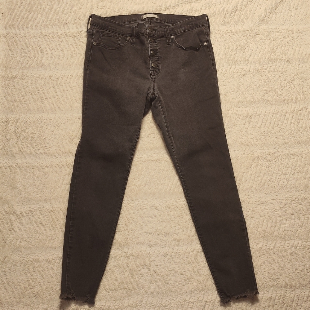 Madewell Faded Black Women's Jeans Raw Hem Size 31 Button Fly
